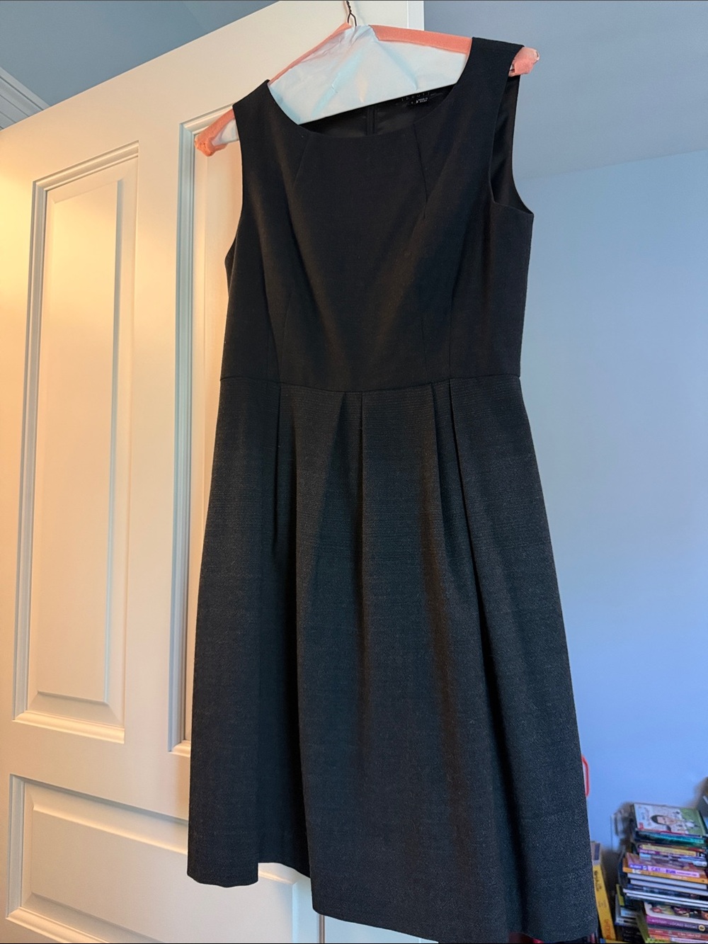 Theory Black Sleeveless Pleated Skirt Dress